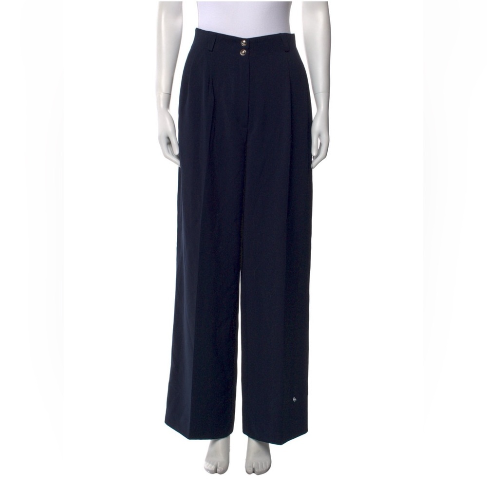 Vintage Mugler Navy Wide-Leg Trousers - Picture 2 of 6